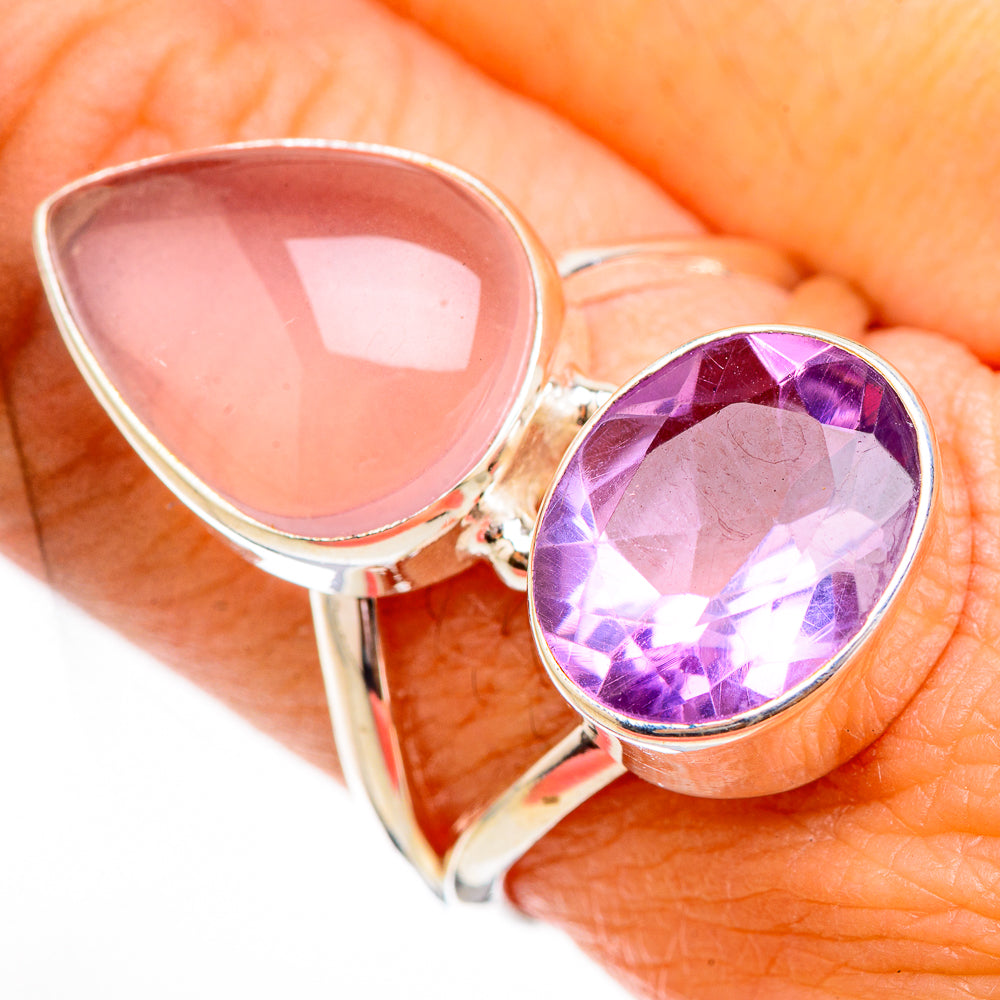 Rose Quartz Rings handcrafted by Anasilvercos - RING125963