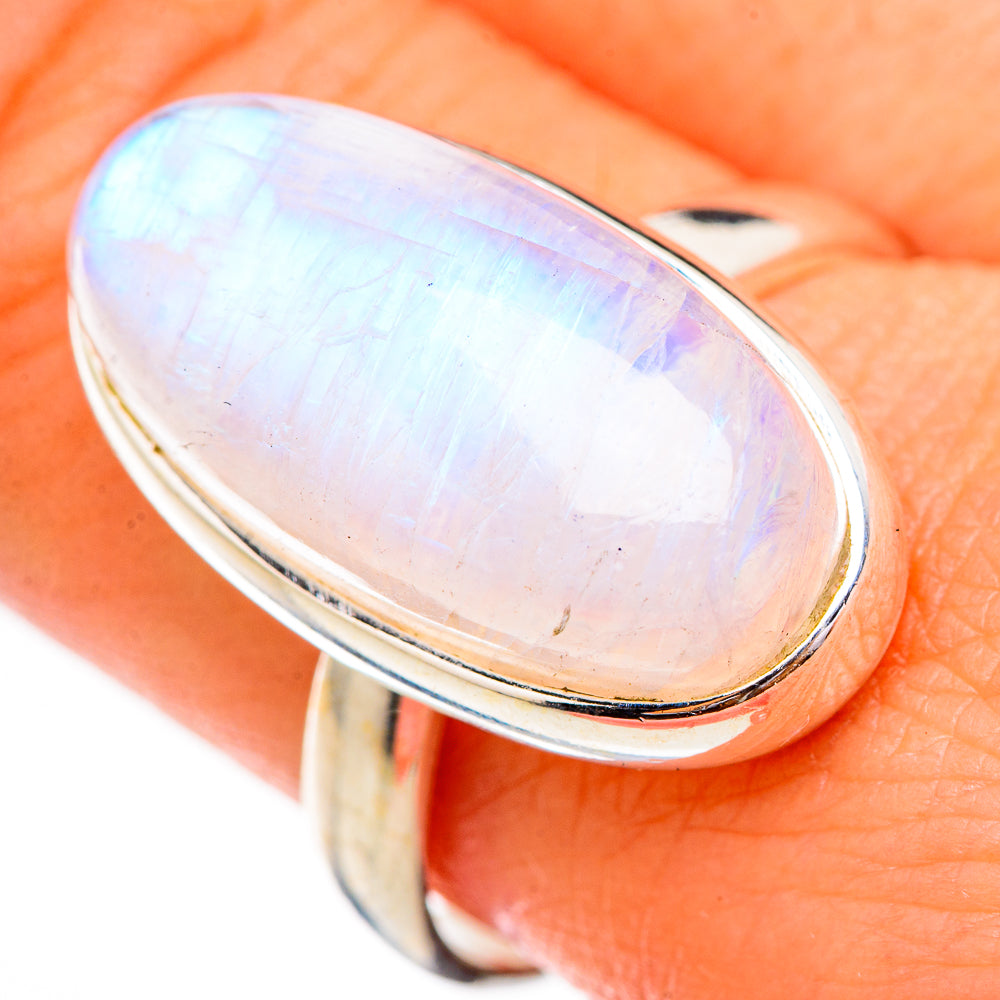Rainbow Moonstone Rings handcrafted by Anasilvercos - RING125982