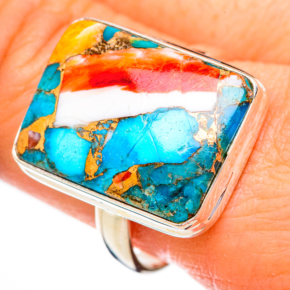 Spiny Oyster Turquoise Rings handcrafted by Anasilvercos - RING125987