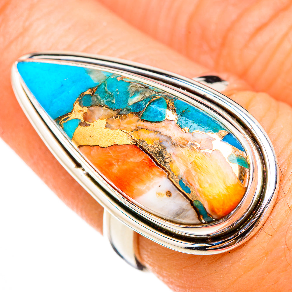 Spiny Oyster Turquoise Rings handcrafted by Anasilvercos - RING125992