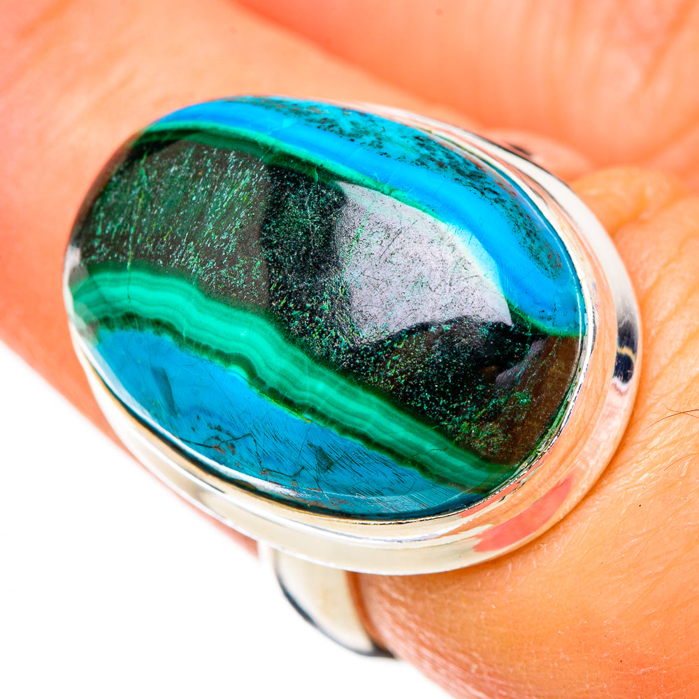 Malachite In Chrysocolla Rings handcrafted by Anasilvercos - RING125994
