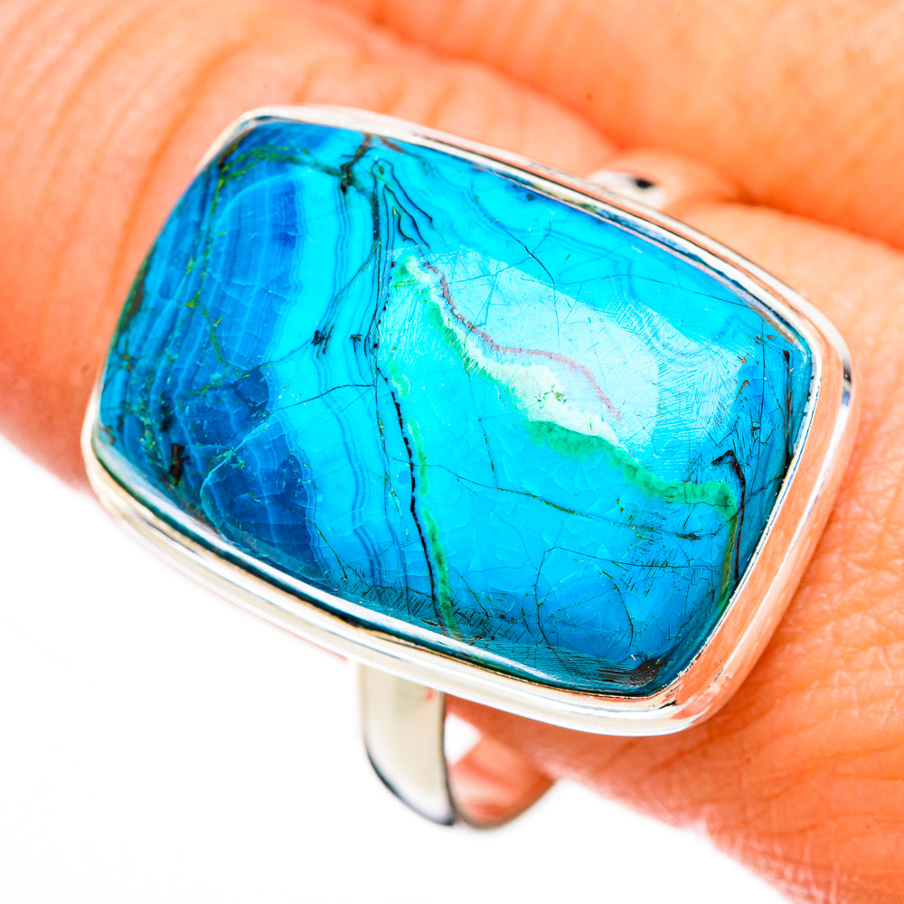 Malachite In Chrysocolla Rings handcrafted by Anasilvercos - RING126006