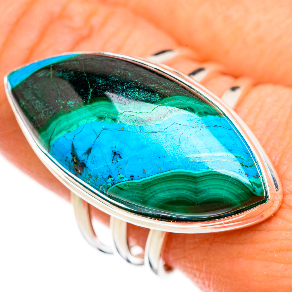 Malachite In Chrysocolla Rings handcrafted by Anasilvercos - RING126021