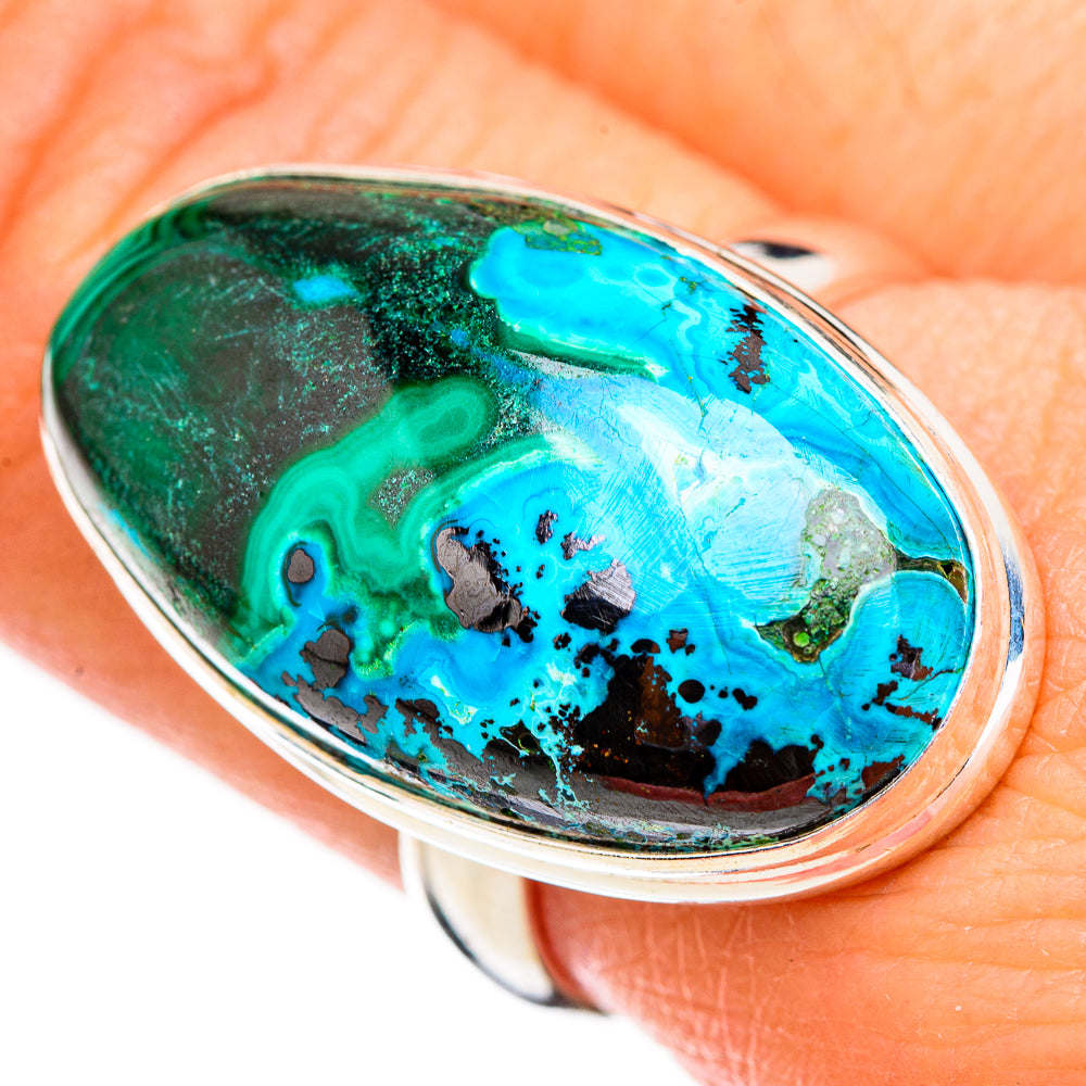Malachite In Chrysocolla Rings handcrafted by Anasilvercos - RING126023