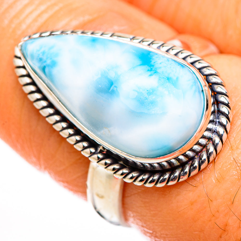 Larimar Rings handcrafted by Anasilvercos - RING126074