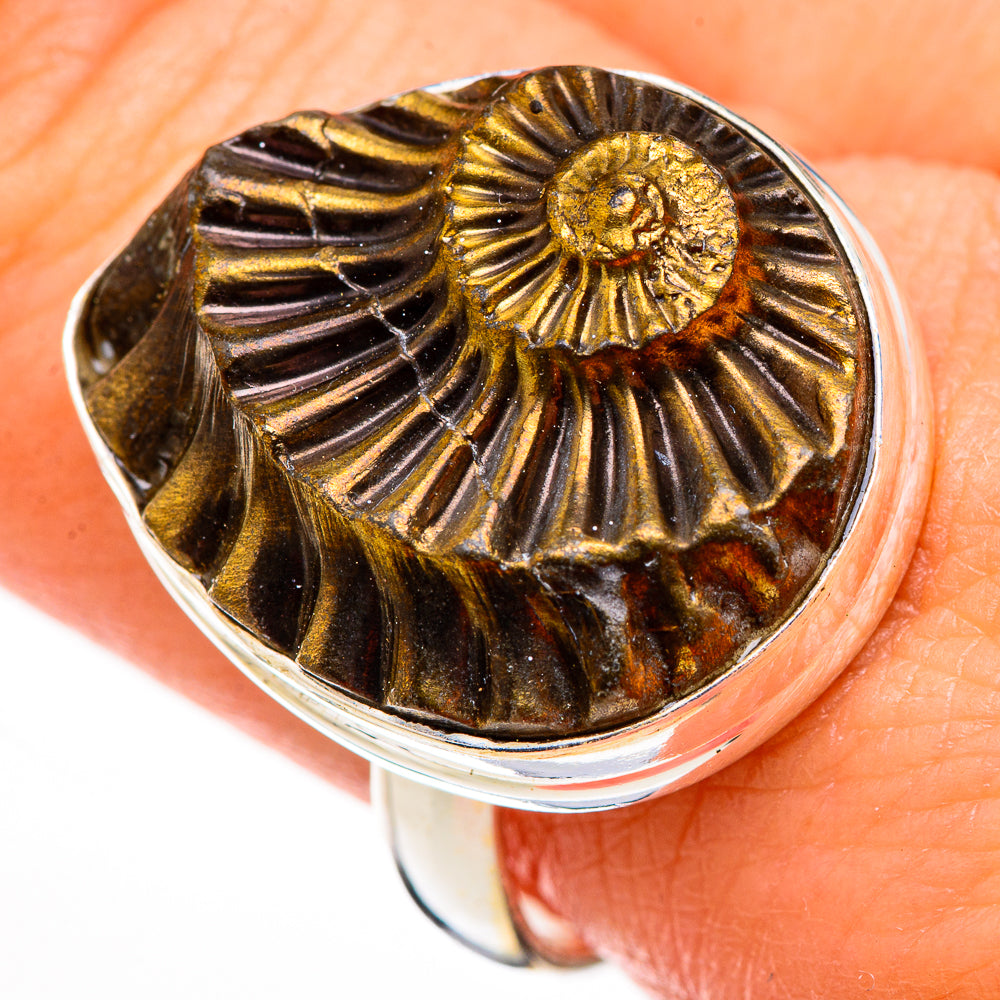 Pyrite Sea Shell Rings handcrafted by Anasilvercos - RING126087