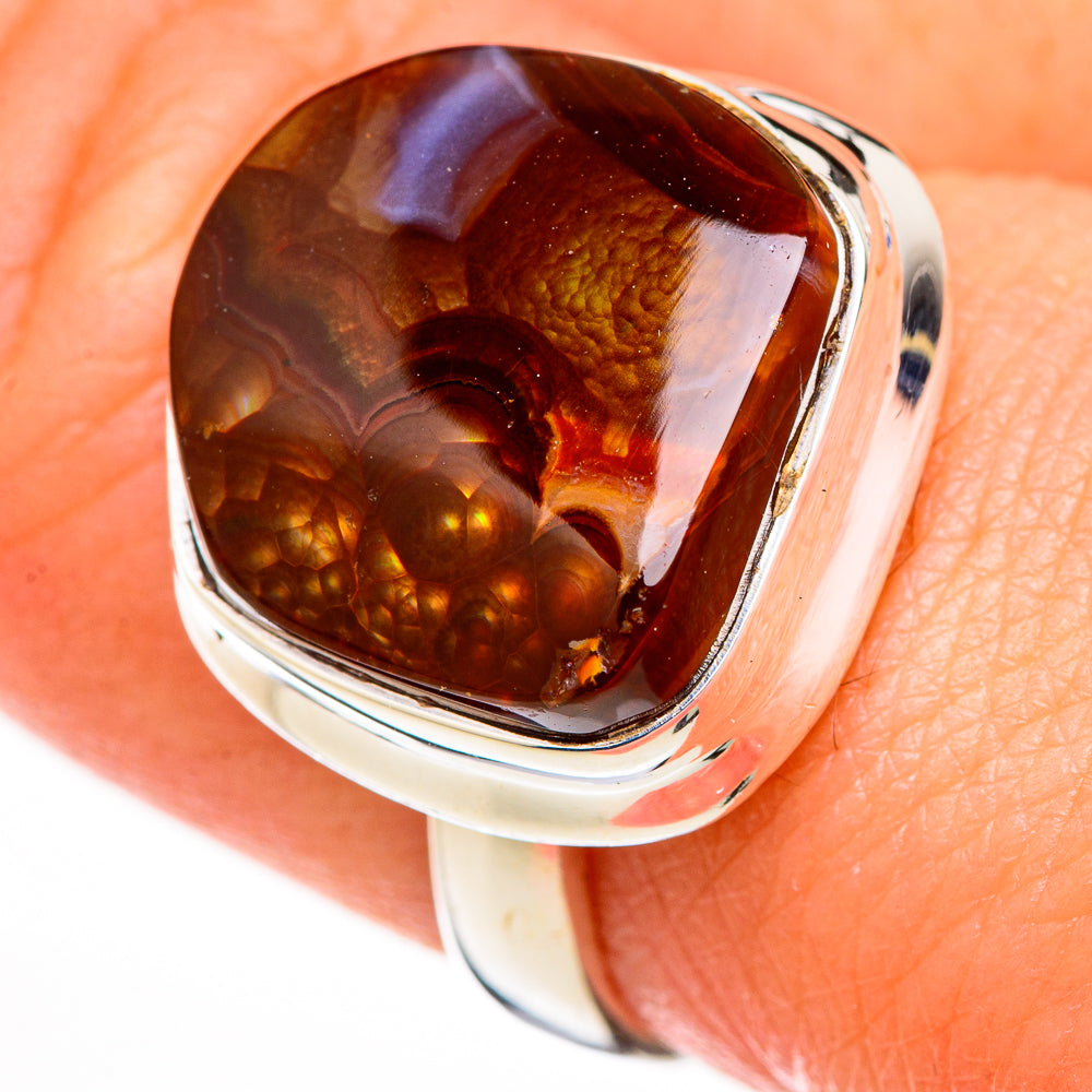 Mexican Fire Agate Rings handcrafted by Anasilvercos - RING126097