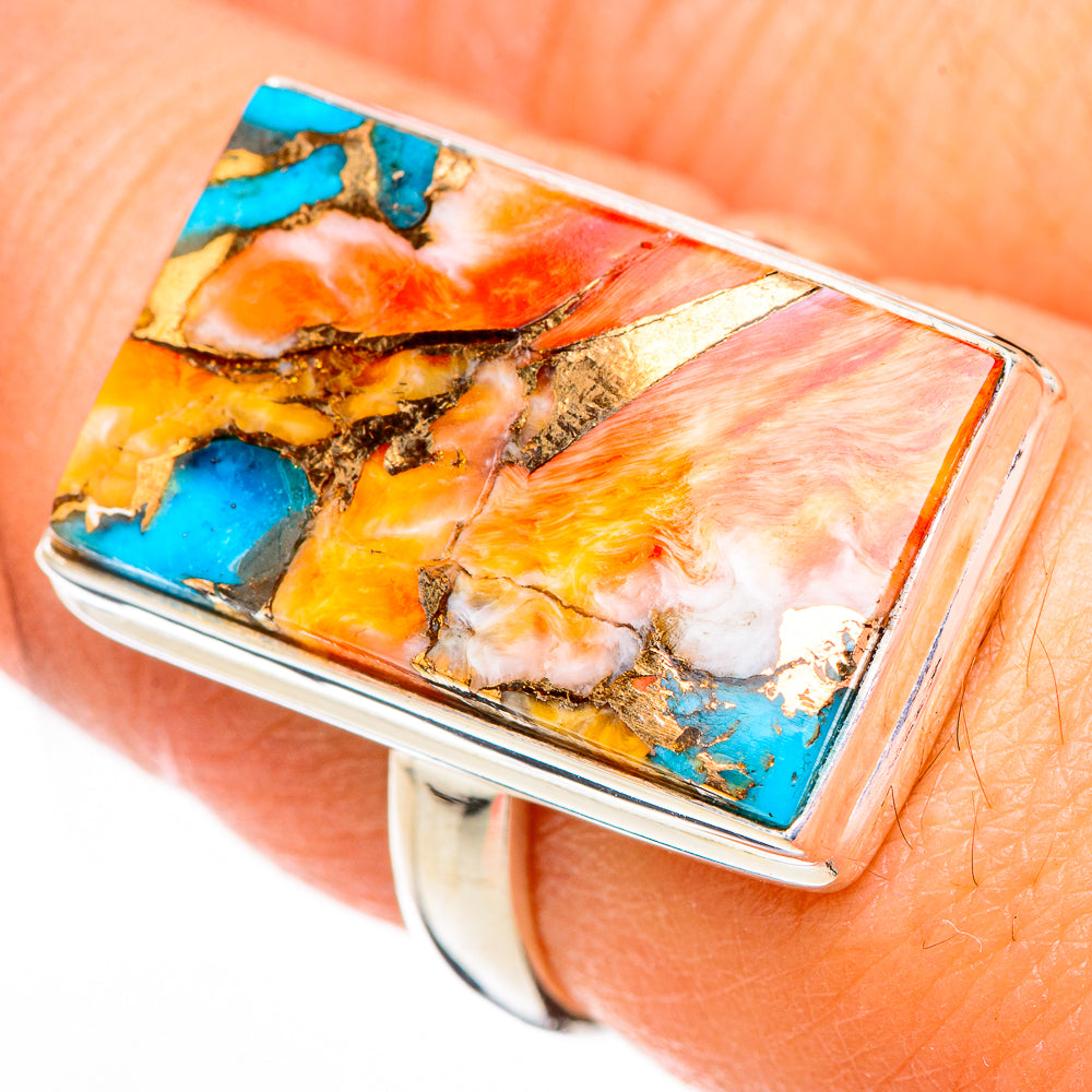 Spiny Oyster Turquoise Rings handcrafted by Anasilvercos - RING126106