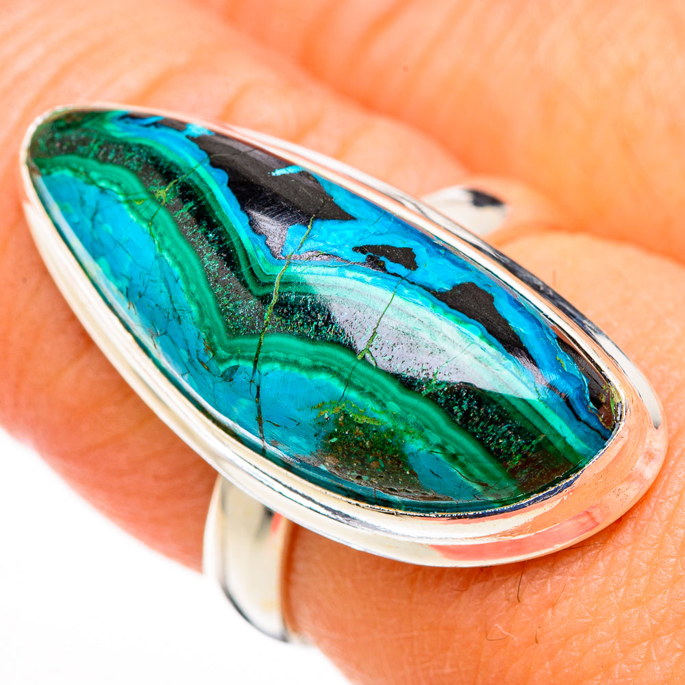 Malachite In Chrysocolla Rings handcrafted by Anasilvercos - RING126109