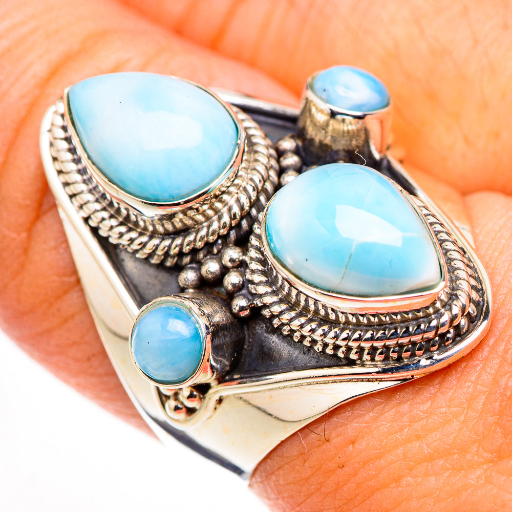 Larimar Rings handcrafted by Anasilvercos - RING126112