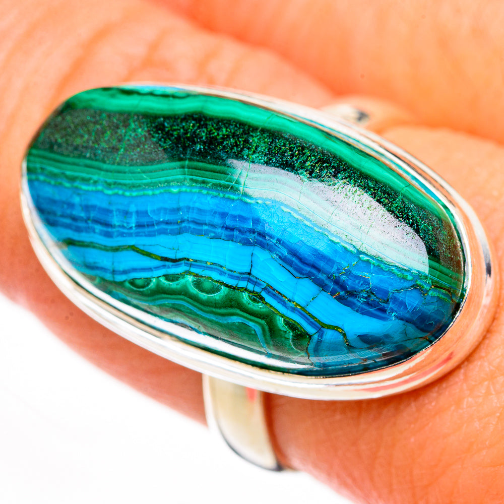 Malachite In Chrysocolla Rings handcrafted by Anasilvercos - RING126139
