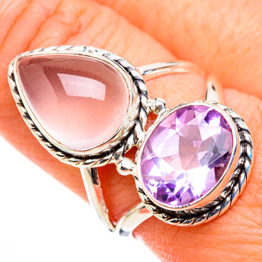 Rose Quartz Rings handcrafted by Anasilvercos - RING126142