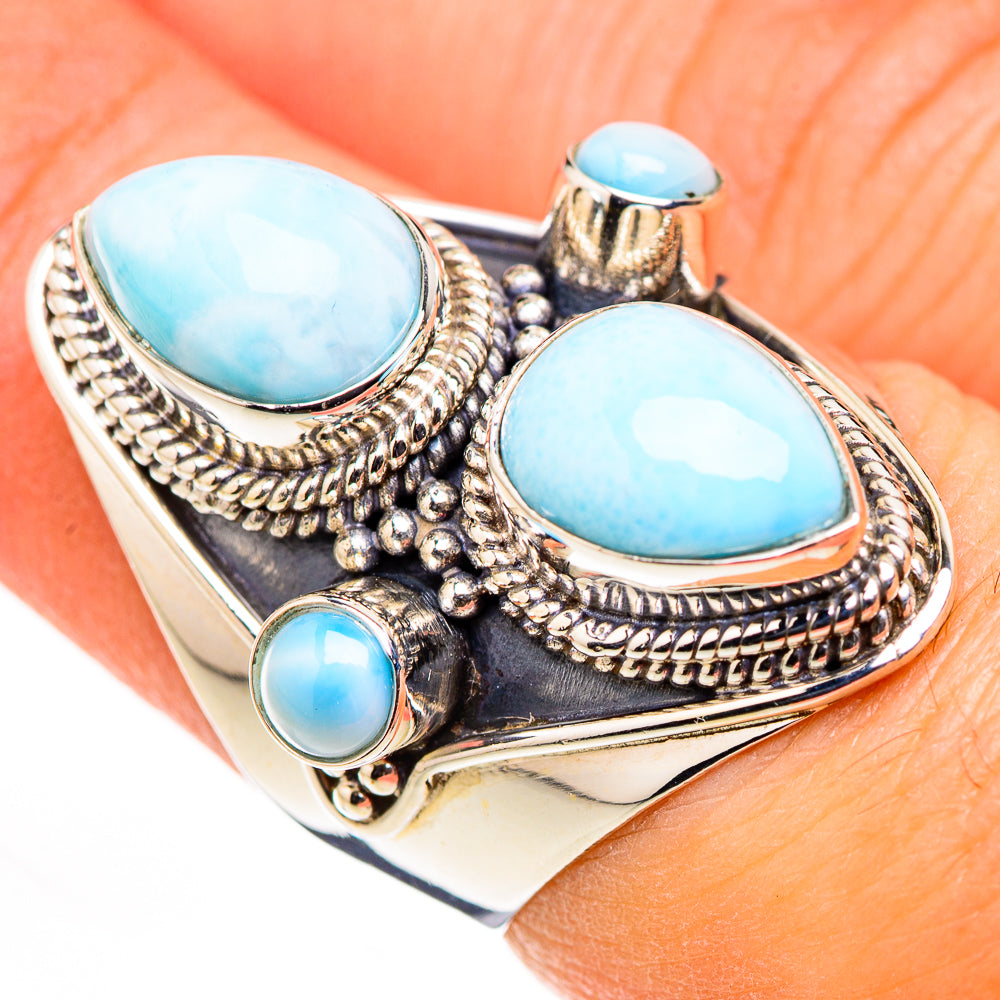 Larimar Rings handcrafted by Anasilvercos - RING126147