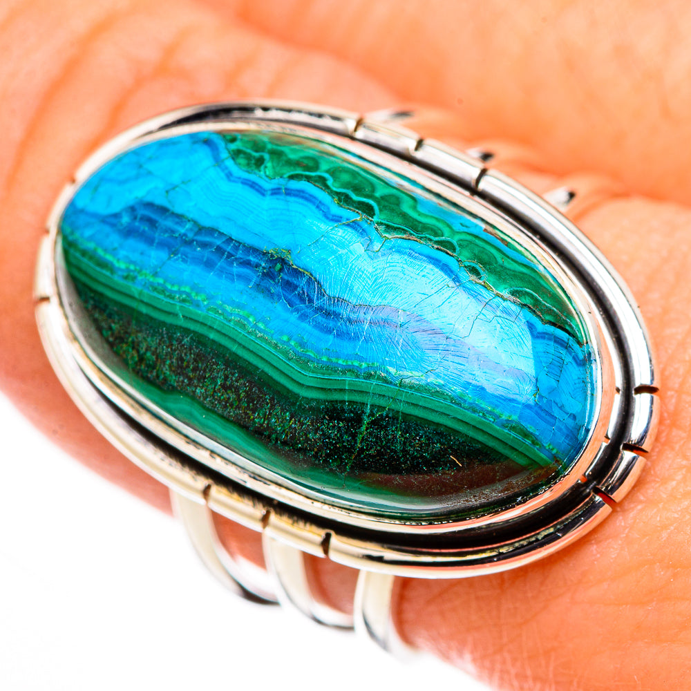 Malachite In Chrysocolla Rings handcrafted by Anasilvercos - RING126157