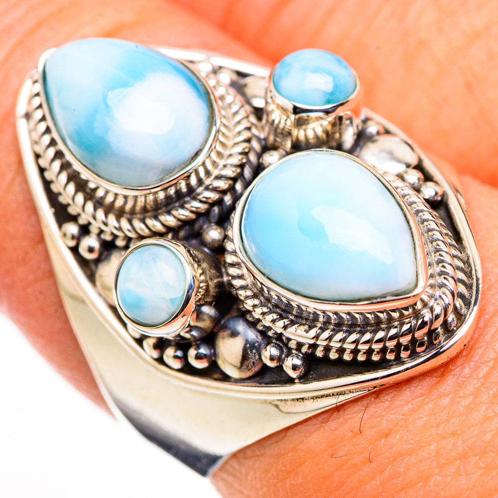 Larimar Rings handcrafted by Anasilvercos - RING126170
