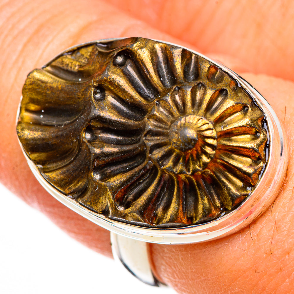 Pyrite Sea Shell Rings handcrafted by Anasilvercos - RING126173
