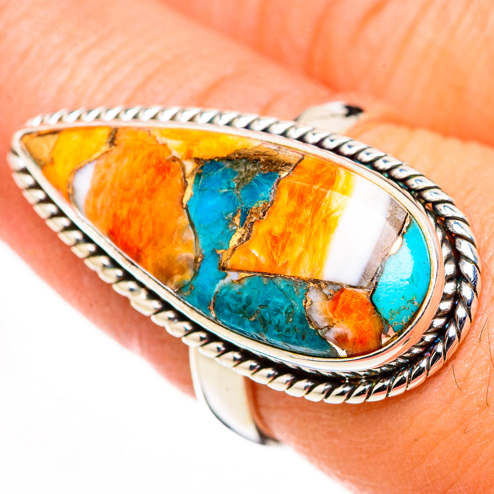 Spiny Oyster Turquoise Rings handcrafted by Anasilvercos - RING126177