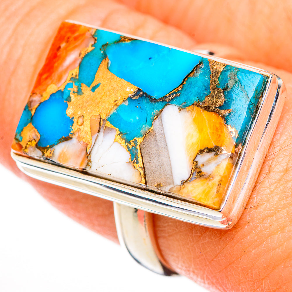 Spiny Oyster Turquoise Rings handcrafted by Anasilvercos - RING126192