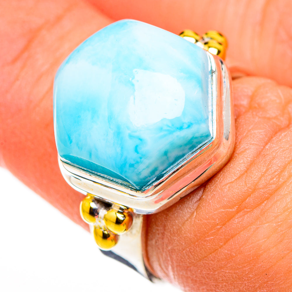 Larimar Rings handcrafted by Anasilvercos - RING126205