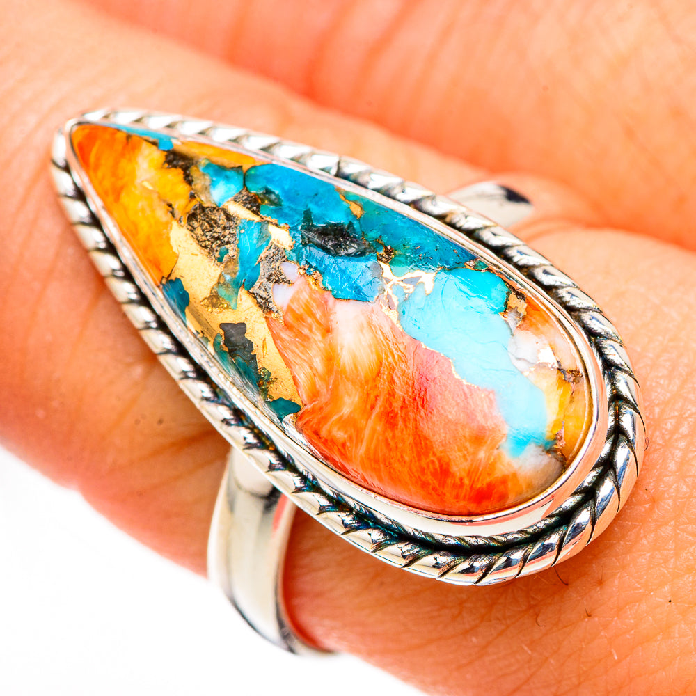 Spiny Oyster Turquoise Rings handcrafted by Anasilvercos - RING126210