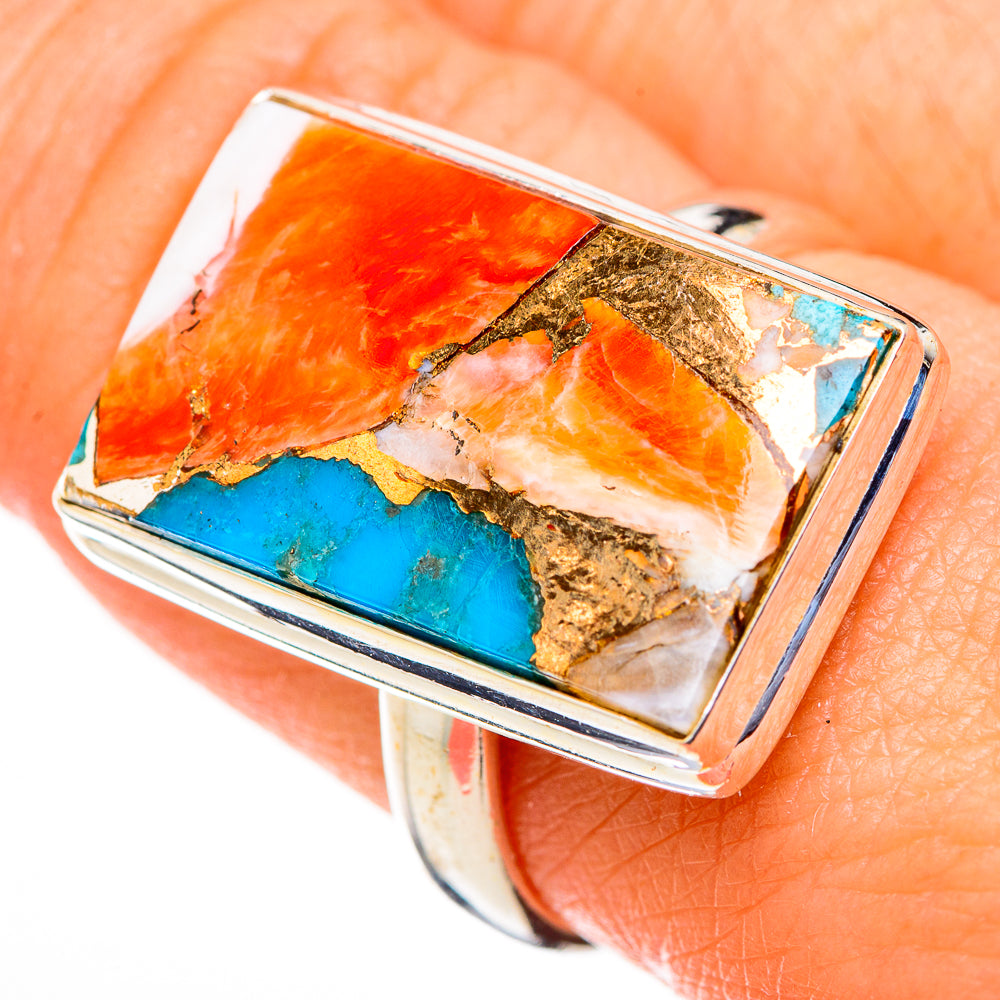 Spiny Oyster Turquoise Rings handcrafted by Anasilvercos - RING126212