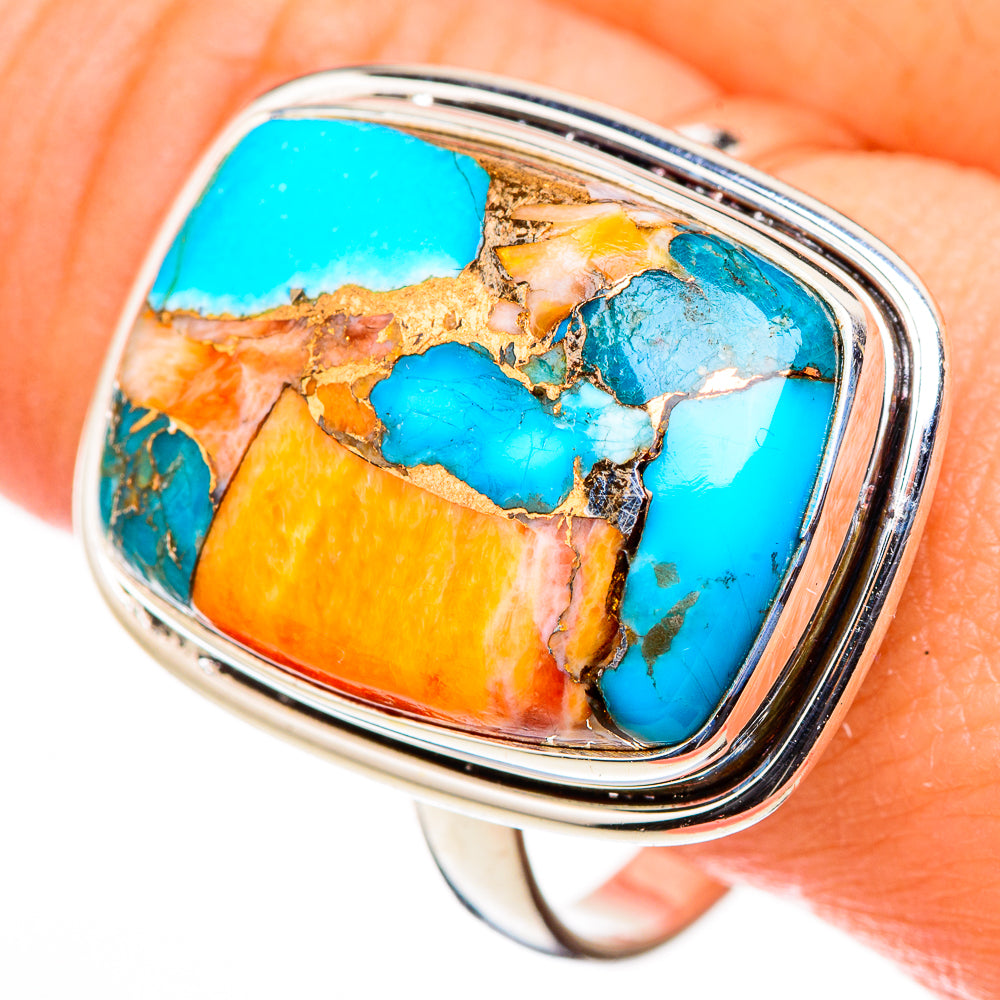 Spiny Oyster Turquoise Rings handcrafted by Anasilvercos - RING126228