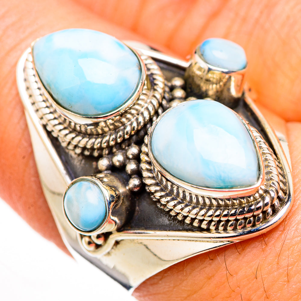 Larimar Rings handcrafted by Anasilvercos - RING126235