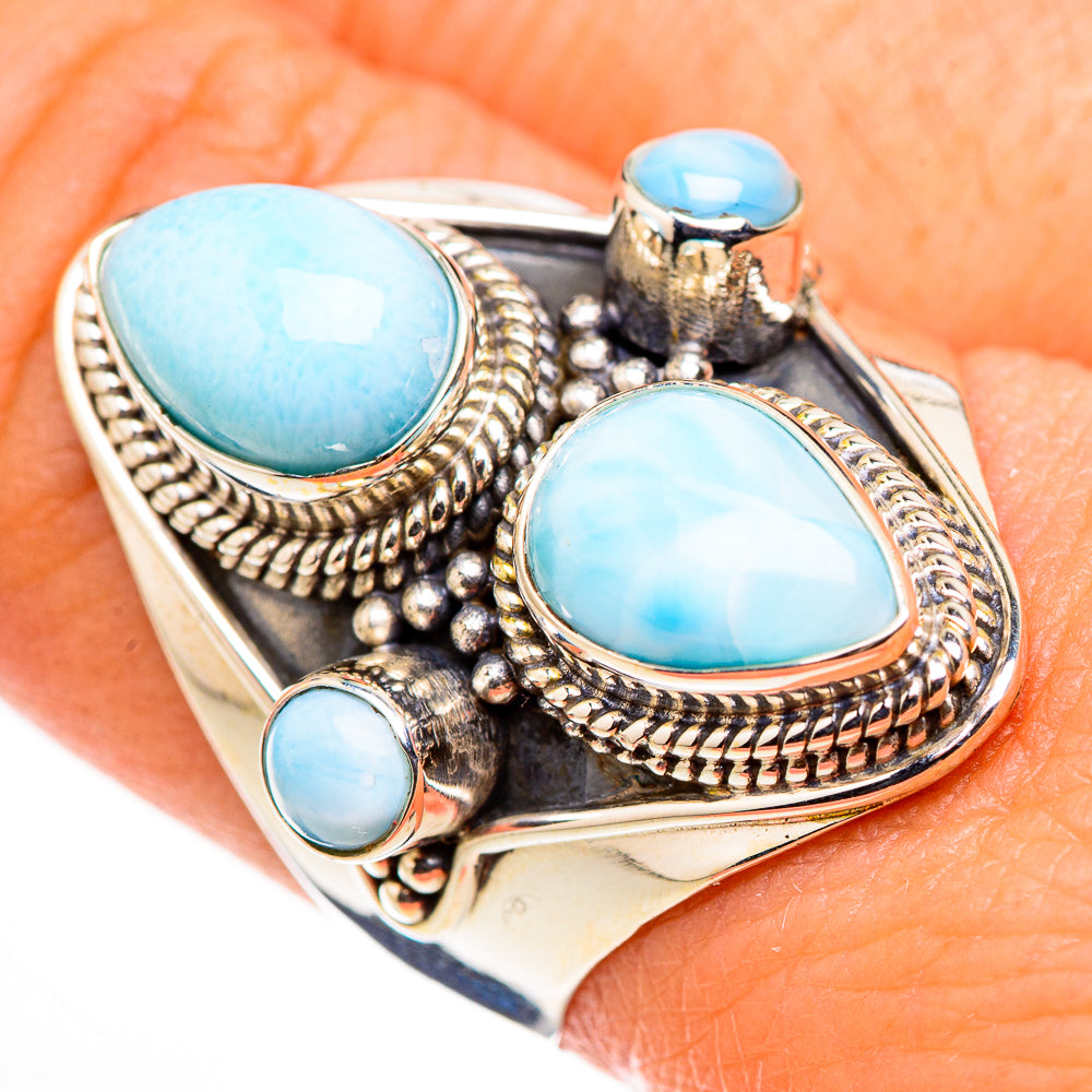Larimar Rings handcrafted by Anasilvercos - RING126240