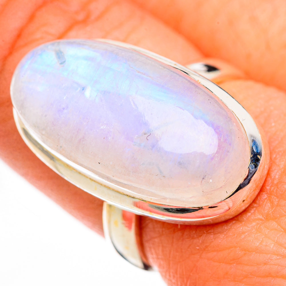 Rainbow Moonstone Rings handcrafted by Anasilvercos - RING126241
