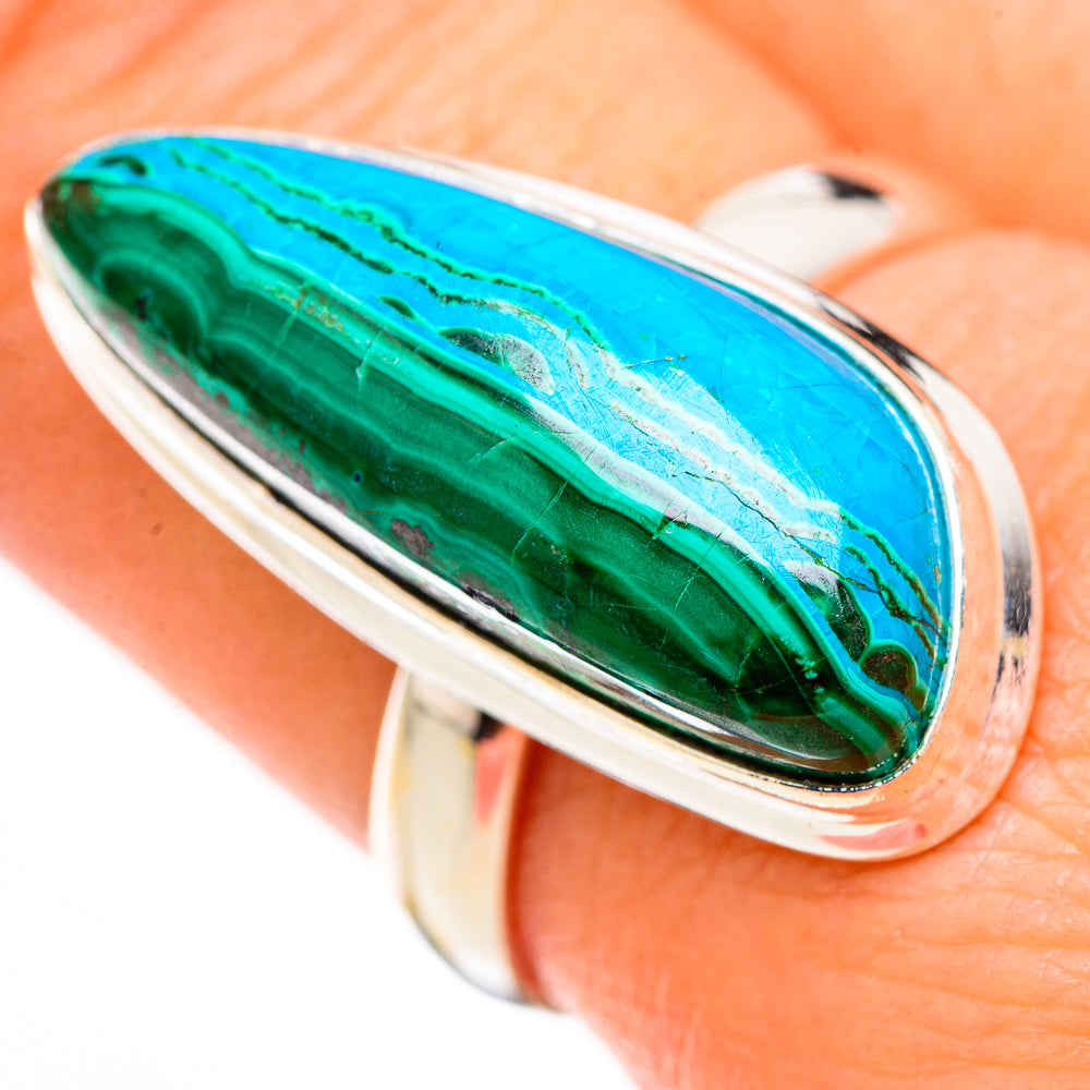 Malachite In Chrysocolla Rings handcrafted by Anasilvercos - RING126243