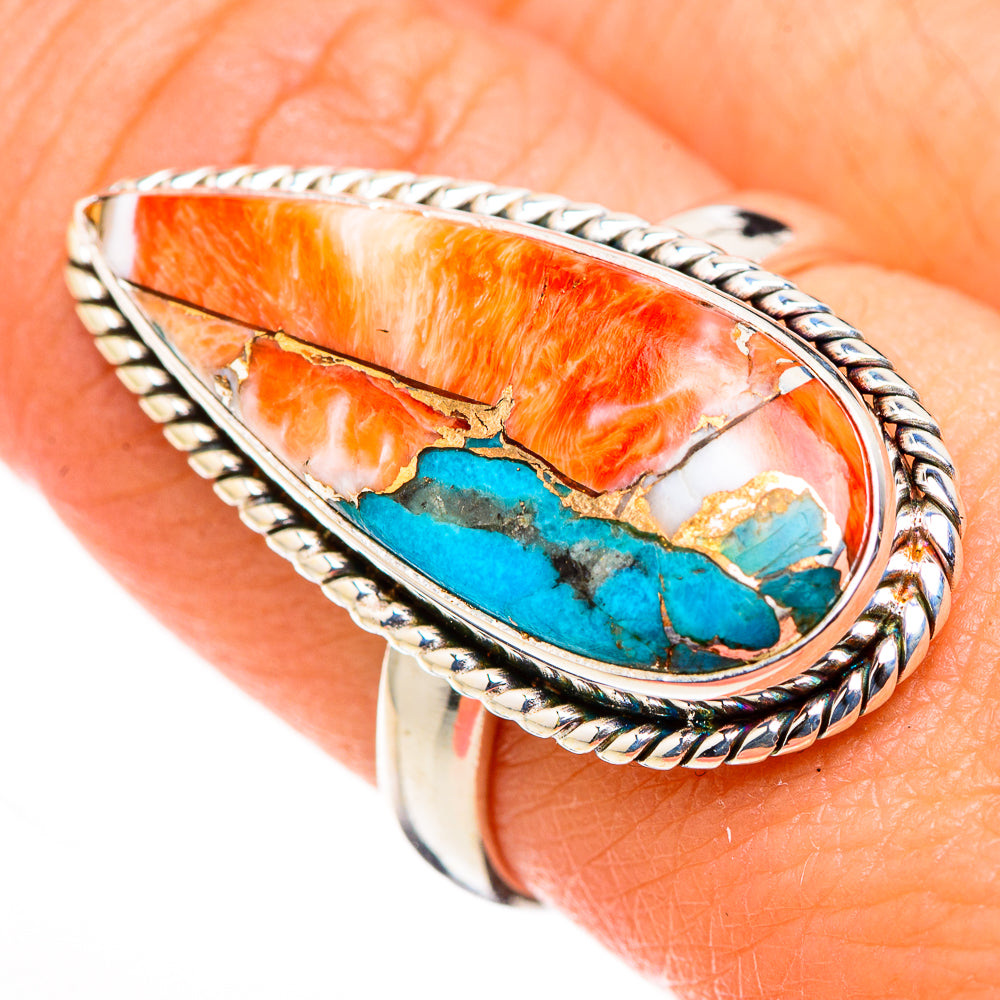 Spiny Oyster Turquoise Rings handcrafted by Anasilvercos - RING126245