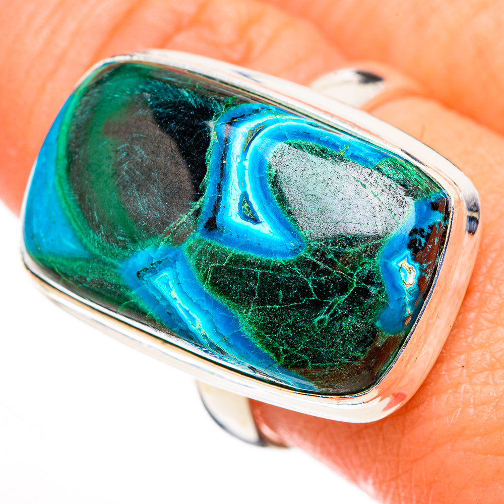 Malachite In Chrysocolla Rings handcrafted by Anasilvercos - RING126259
