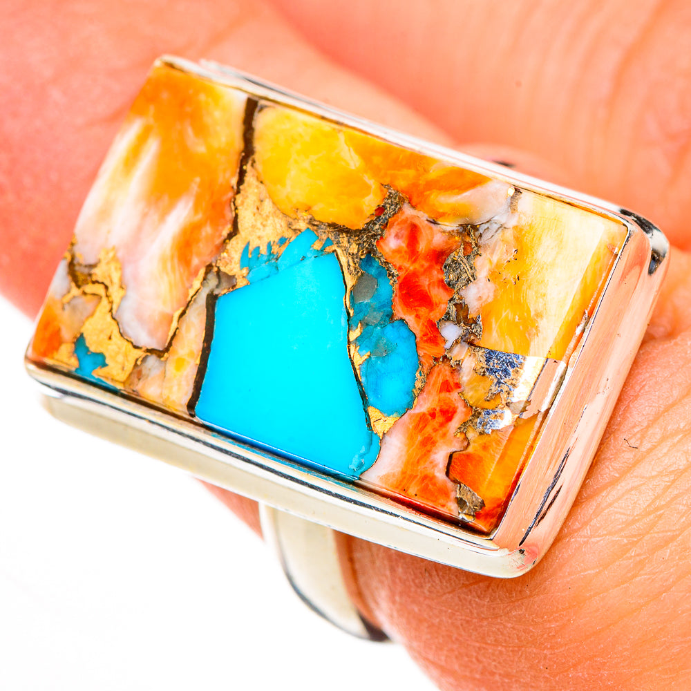 Spiny Oyster Turquoise Rings handcrafted by Anasilvercos - RING126261