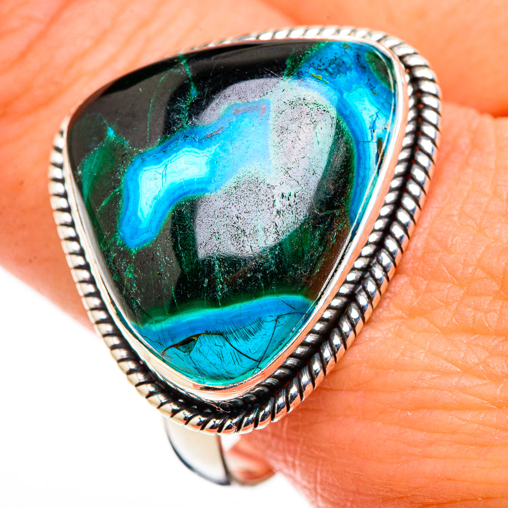 Malachite In Chrysocolla Rings handcrafted by Anasilvercos - RING126262