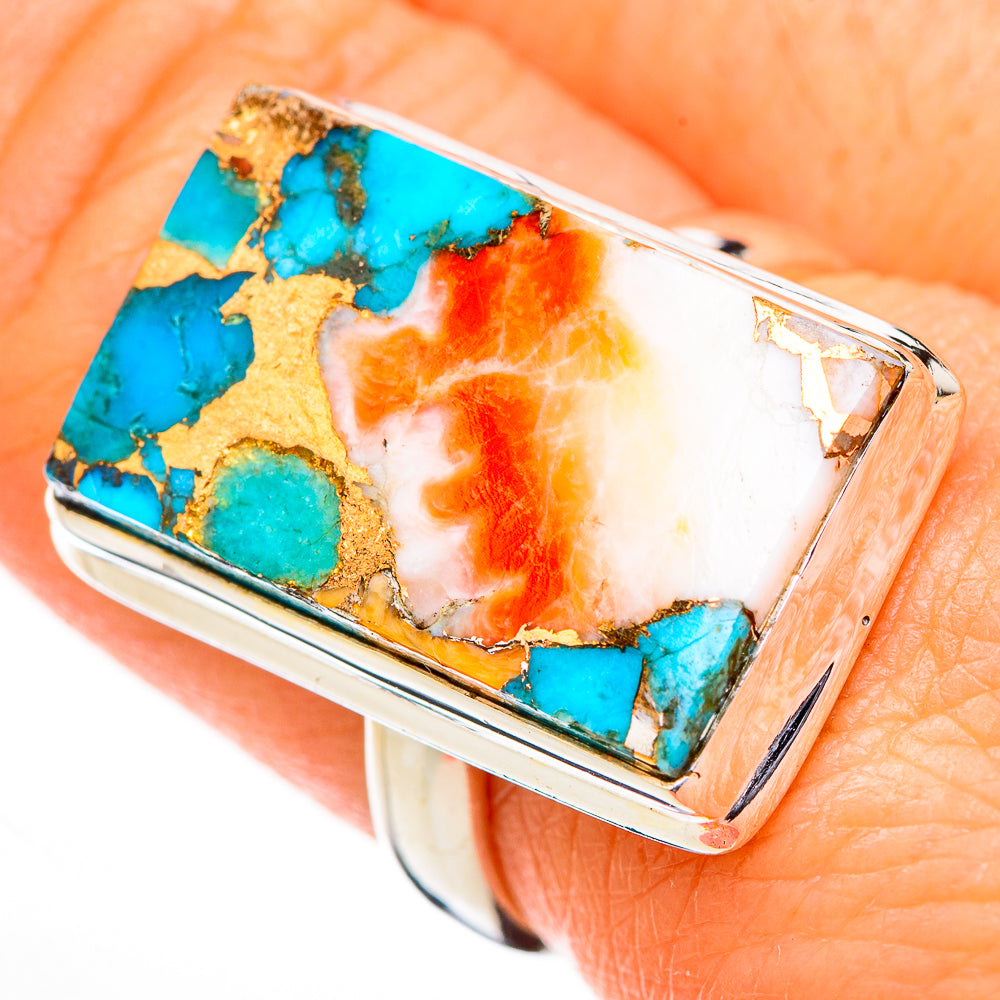 Spiny Oyster Turquoise Rings handcrafted by Anasilvercos - RING126273