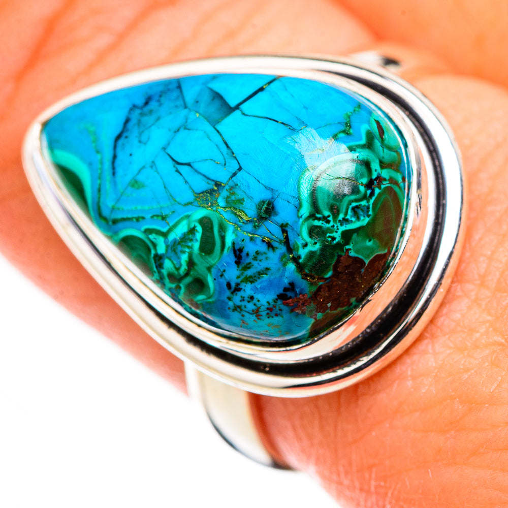 Malachite In Chrysocolla Rings handcrafted by Anasilvercos - RING126277