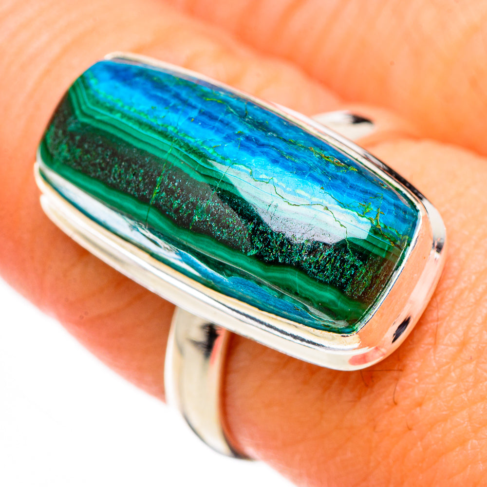 Malachite In Chrysocolla Rings handcrafted by Anasilvercos - RING126288