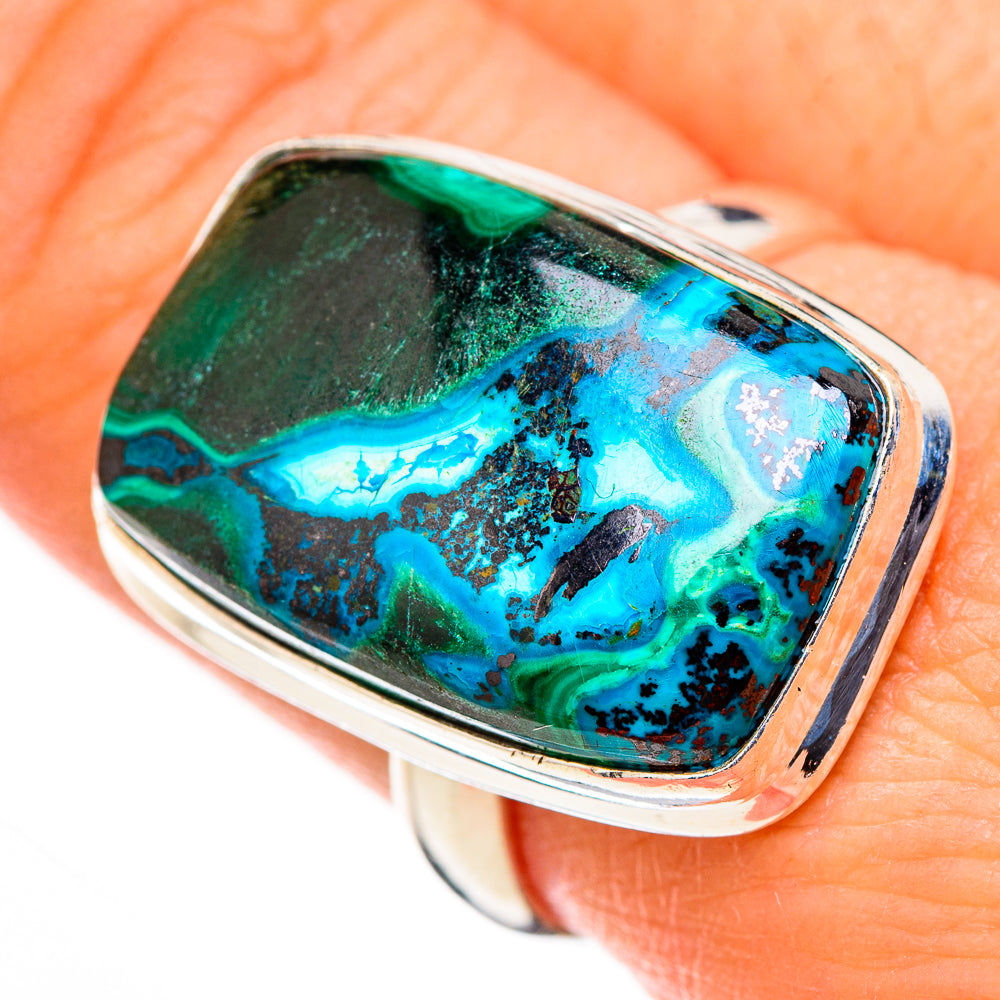 Malachite In Chrysocolla Rings handcrafted by Anasilvercos - RING126292