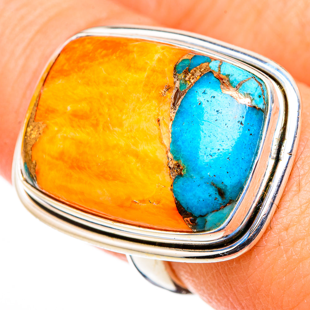 Spiny Oyster Turquoise Rings handcrafted by Anasilvercos - RING126306
