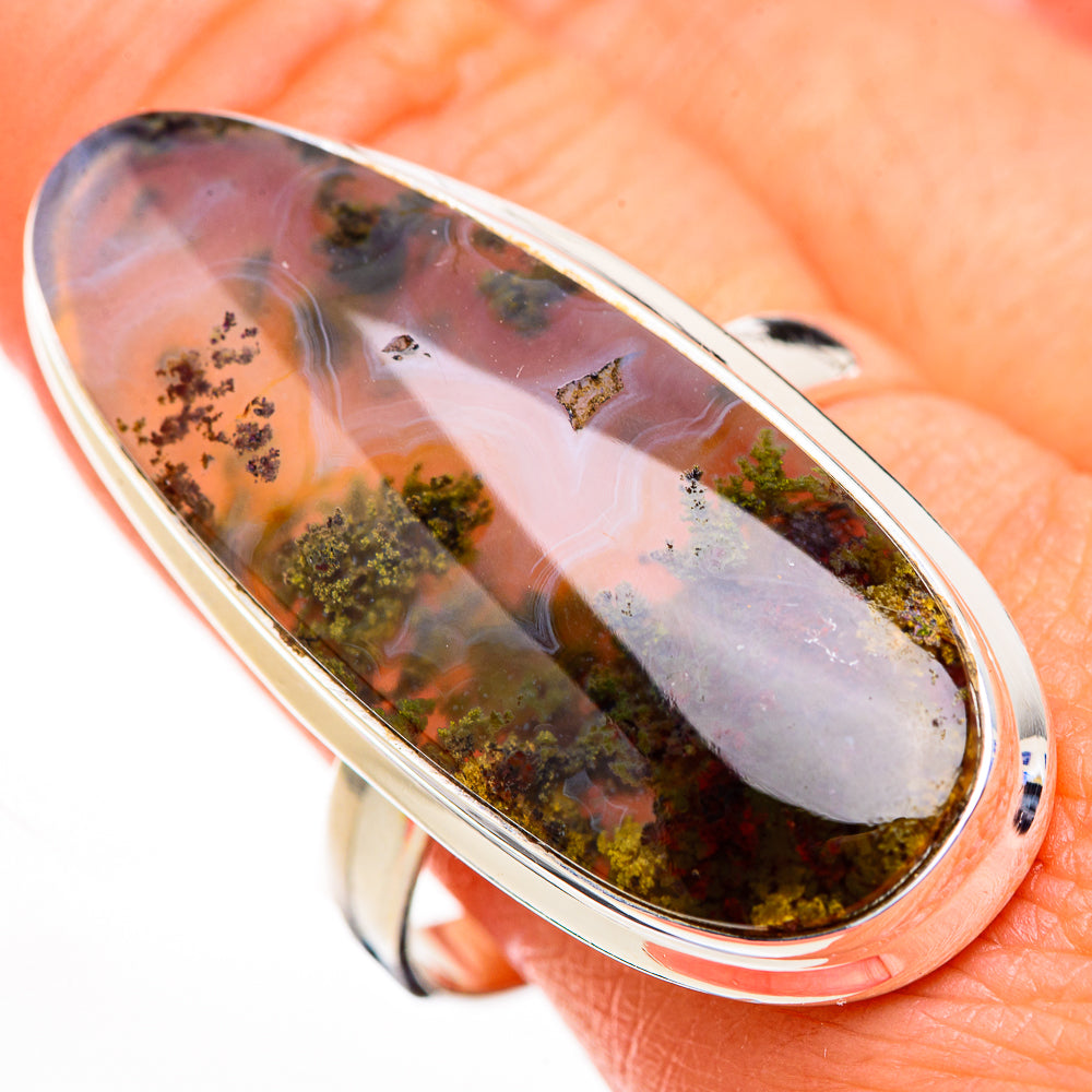 Green Moss Agate Rings handcrafted by Anasilvercos - RING126327