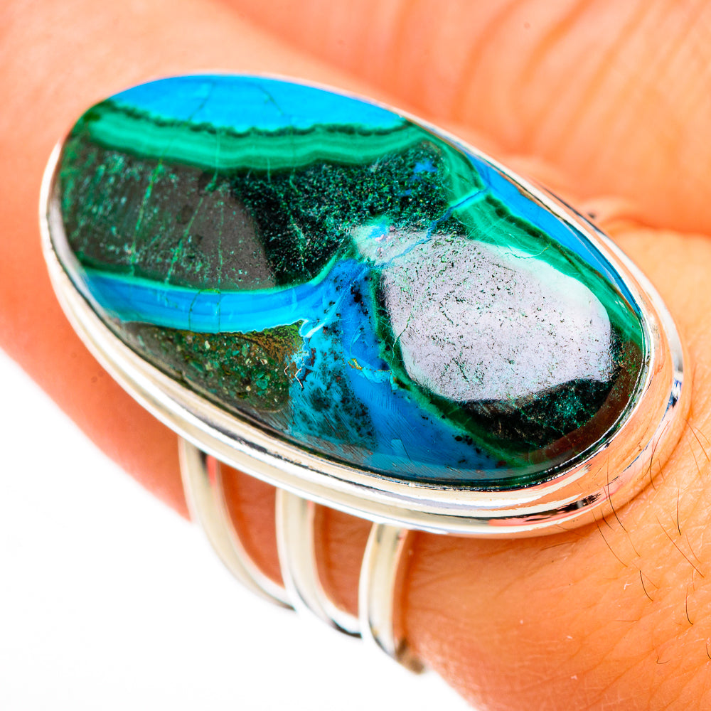 Malachite In Chrysocolla Rings handcrafted by Anasilvercos - RING126335