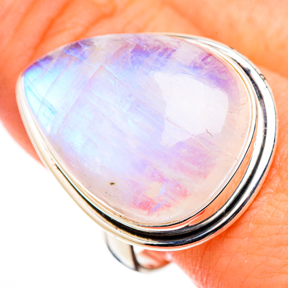 Rainbow Moonstone Rings handcrafted by Anasilvercos - RING126346