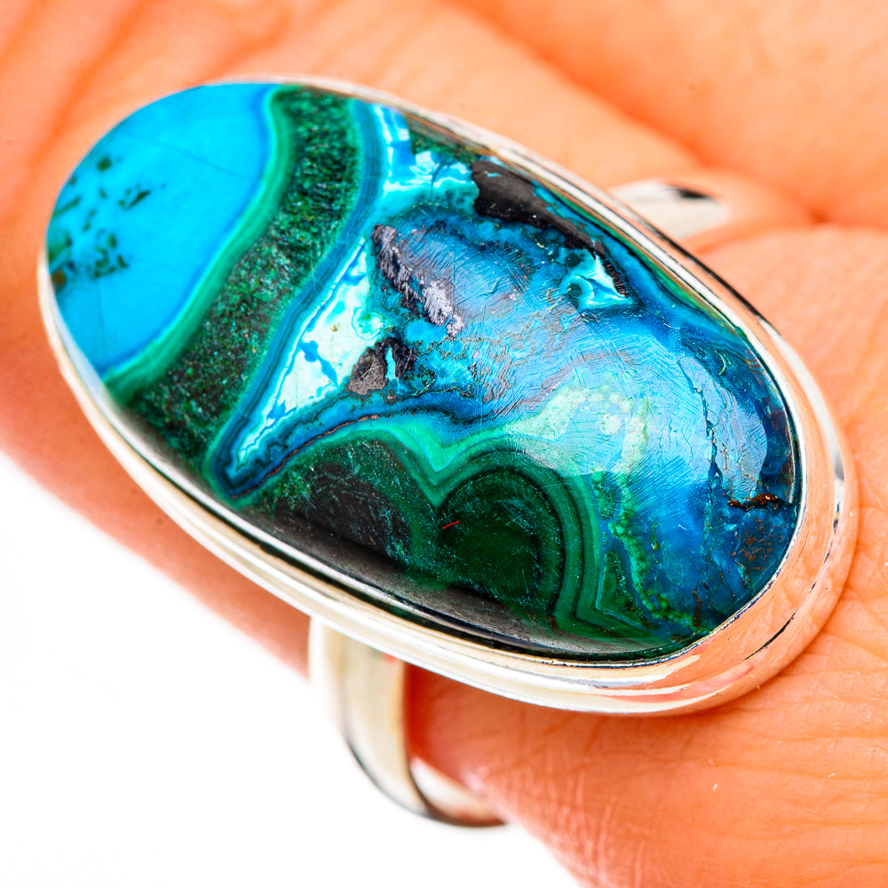 Malachite In Chrysocolla Rings handcrafted by Anasilvercos - RING126353