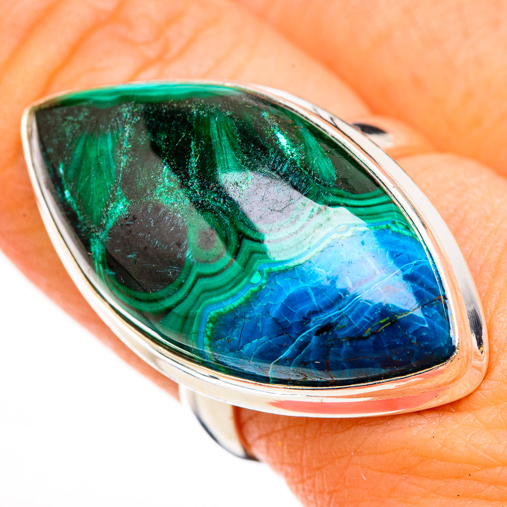 Malachite In Chrysocolla Rings handcrafted by Anasilvercos - RING126374