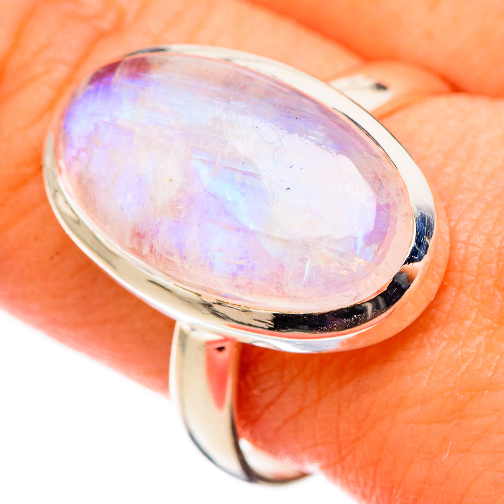 Rainbow Moonstone Rings handcrafted by Anasilvercos - RING126394