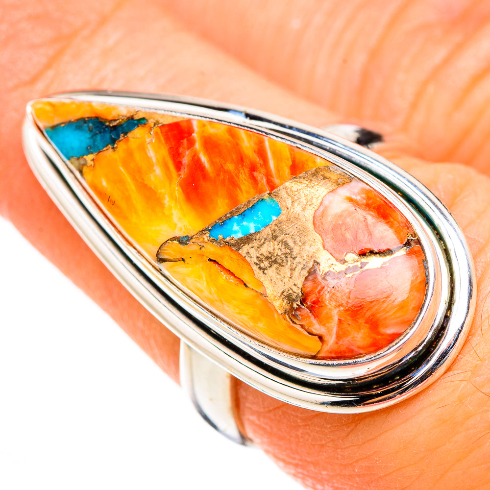 Spiny Oyster Turquoise Rings handcrafted by Anasilvercos - RING126396