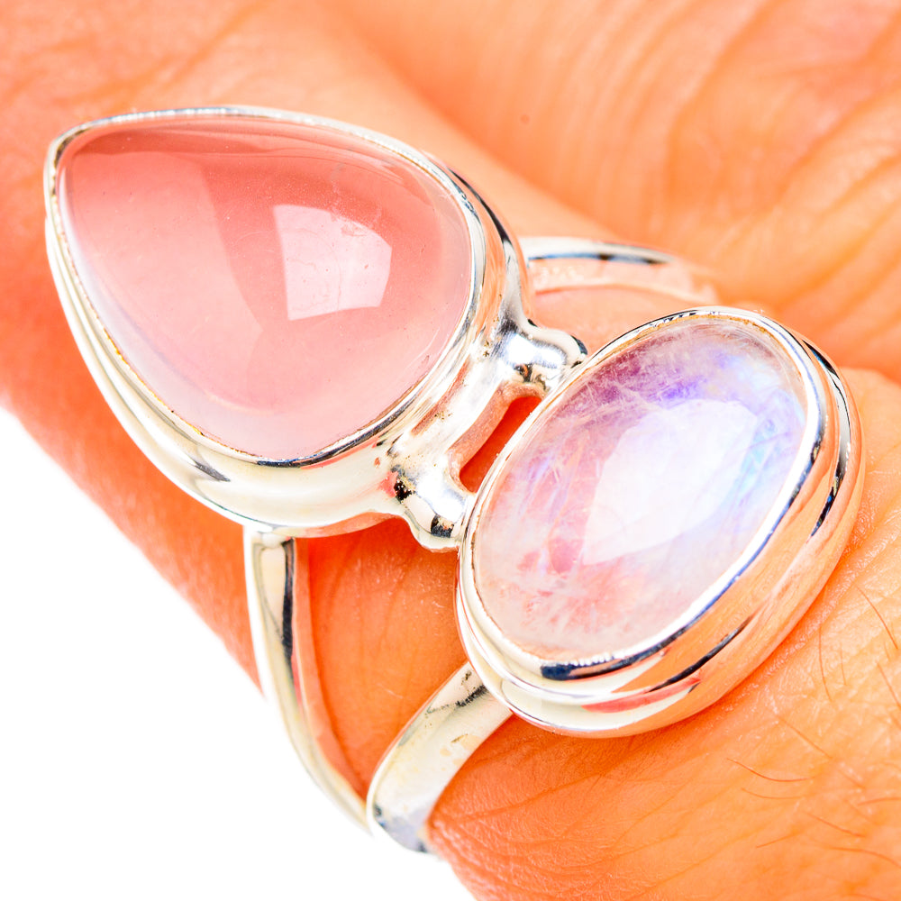 Rainbow Moonstone Rings handcrafted by Anasilvercos - RING126408