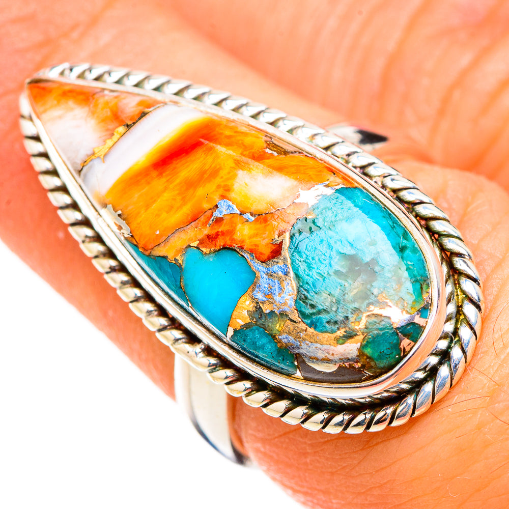 Spiny Oyster Turquoise Rings handcrafted by Anasilvercos - RING126419