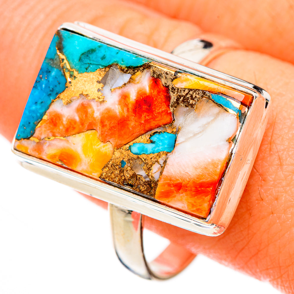 Spiny Oyster Turquoise Rings handcrafted by Anasilvercos - RING126438
