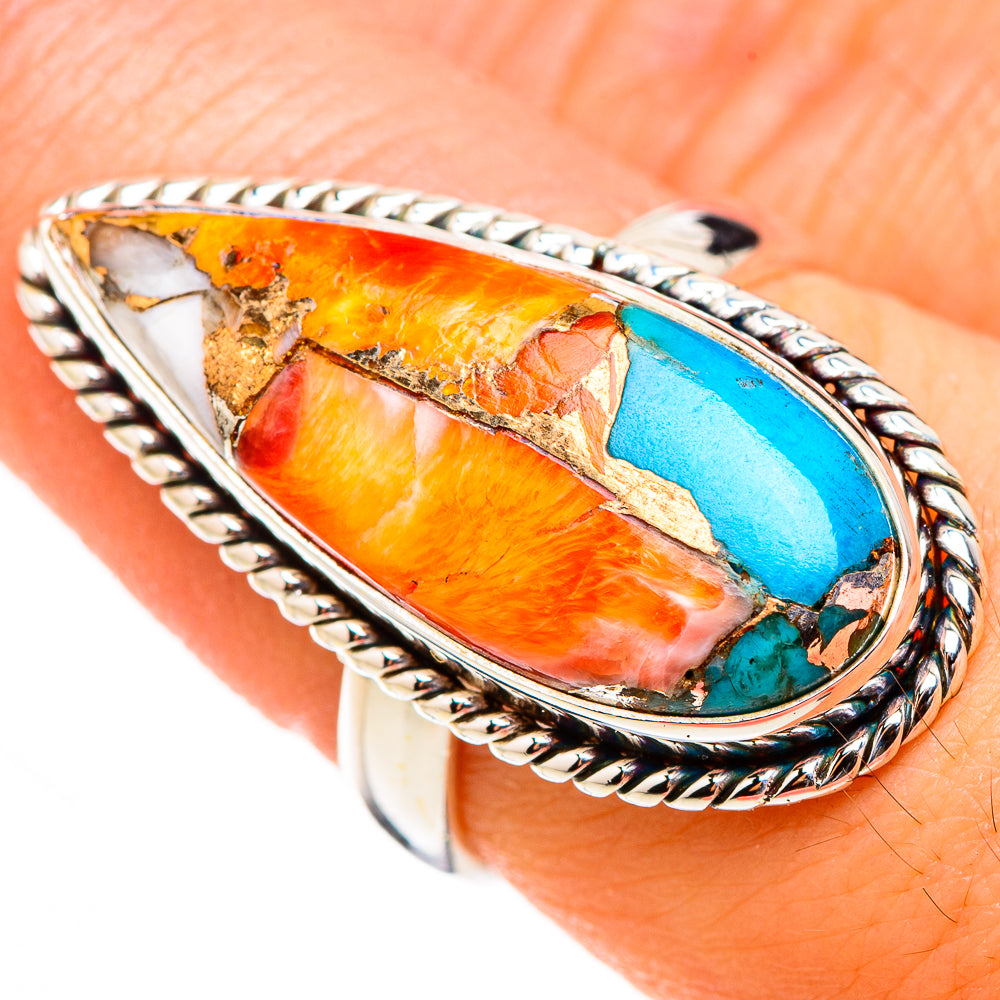 Spiny Oyster Turquoise Rings handcrafted by Anasilvercos - RING126439